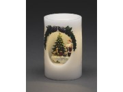 Konstsmide Santa / Dog / Christmas Tree Wax Candle (5 Hour Timer, Battery Operated, LED)